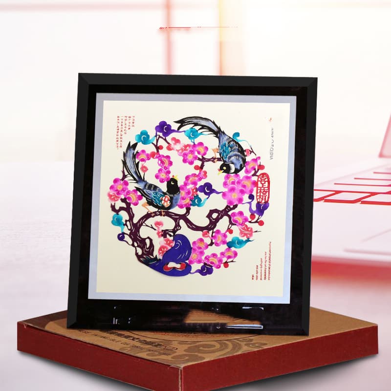Paper-cut Mirror Frame Ornaments Paper-cut Painting Works Chinese Style — style photo