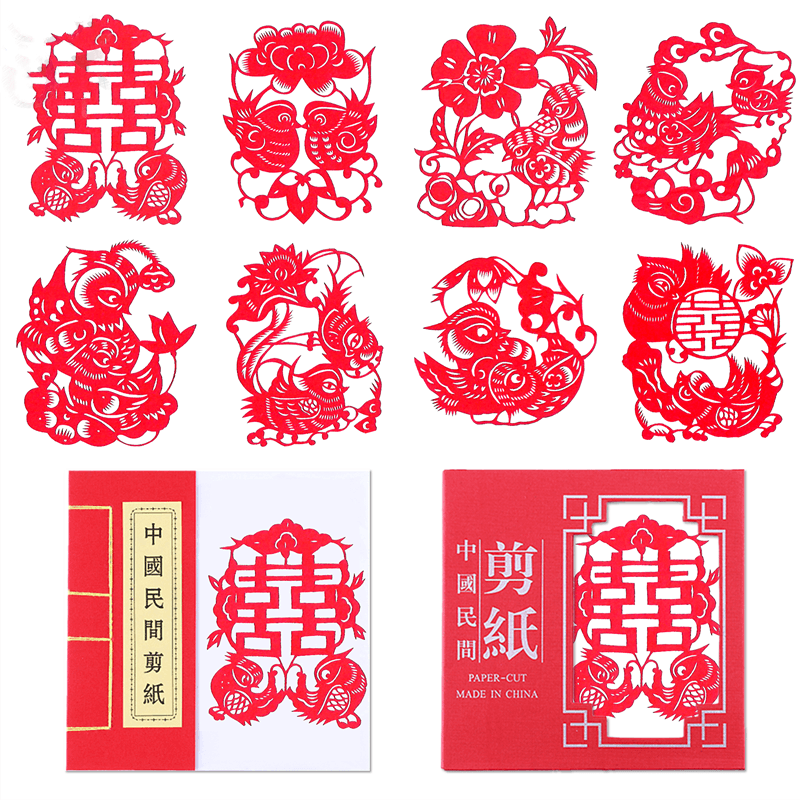 Chinese Traditional Elements Dyed Color Zodiac Paper-cut Art Finished Product — style photo