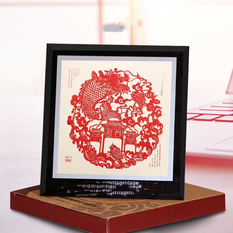 Paper-cut Mirror Frame Ornaments Paper-cut Painting Works Chinese Style — style photo