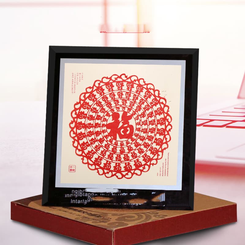 Paper-cut Mirror Frame Ornaments Paper-cut Painting Works Chinese Style — style photo