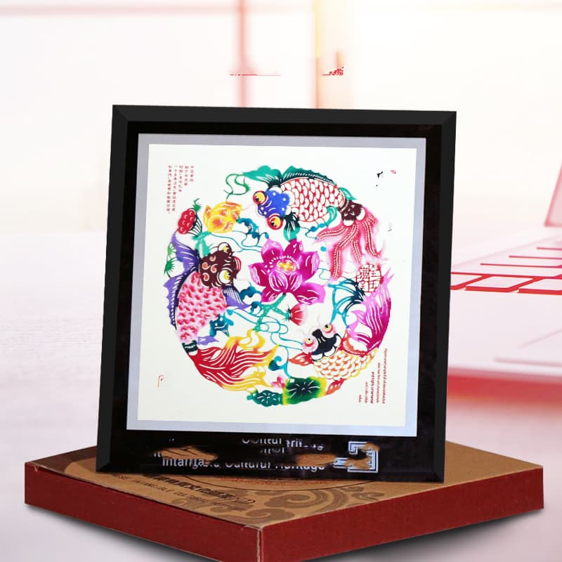 Paper-cut Mirror Frame Ornaments Paper-cut Painting Works Chinese Style — style photo