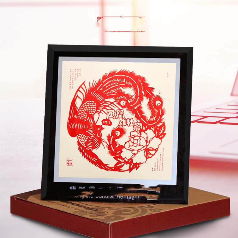 Paper-cut Mirror Frame Ornaments Paper-cut Painting Works Chinese Style — style photo